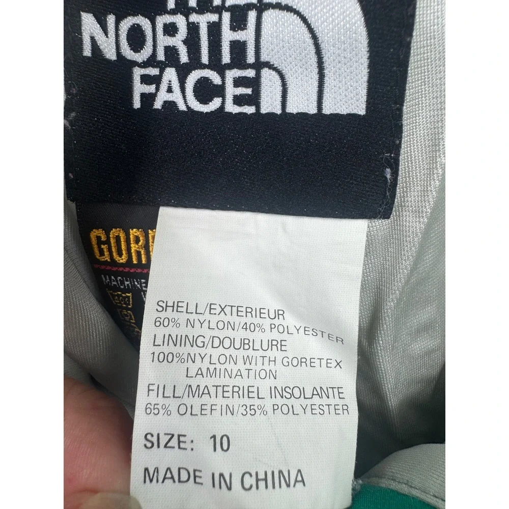 The North Face Gore-Tex Insulated Ski Pants Green Vintage Size 10 Snow Pants